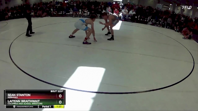 141 lbs Quarterfinal - Sean Stanton, Nebraska vs Laitenn Braithwait ...