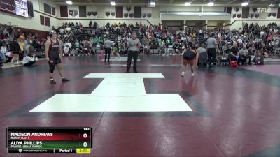 190 lbs Quarterfinal - Aliya Phillips, Prairie, Cedar Rapids vs Madison Andrews, North Scott