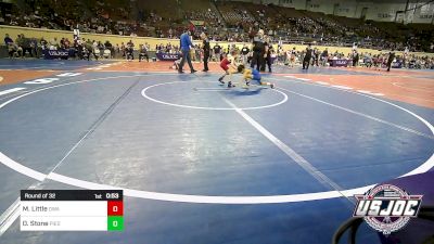 52 lbs Round Of 32 - Mitchell Little, Oklahoma Wrestling Academy vs Oaklee Stone, Piedmont