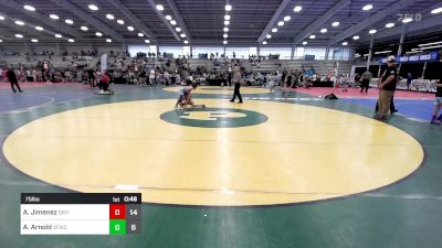 75 lbs Rr Rnd 1 - Ayden Jimenez, Grit Mat Club Blue vs Ayden Arnold, Forge Lynch/Stiltner