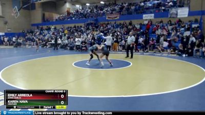 110lbs Champ. Round 3 - Emily Arreola, Davis (Girls) vs Karen Nava, Century