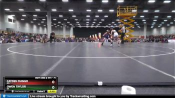 71 lbs 1st Place Match - Owen Taylor, KS vs Cayden Mango, MO