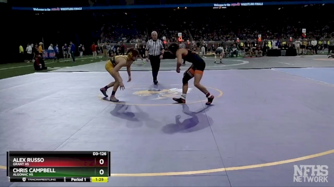 D3-126 lbs Champ. Round 1 - Alex Russo, Grant HS vs Chris Campbell ...