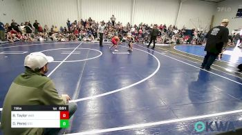 73 lbs Semifinal - Branson Taylor, Warner Eagles Youth Wrestling vs Dominec Perez, Grove Takedown Club