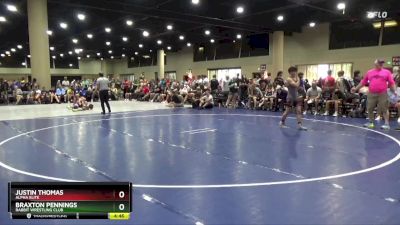 130 lbs Round 1 - Justin Thomas, Alpha Elite vs Braxton Pennings, Rabbit Wrestling Club