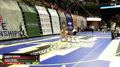 157 Class 2 lbs Cons. Round 1 - Elias Chapin, Lafayette (St. Joseph) vs Landon Sprous, Potosi