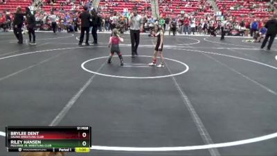 50 lbs Champ. Round 1 - Brylee Dent, Salina Wrestling Club vs Riley Hansen, Mulvane Jr. Wrestling Club