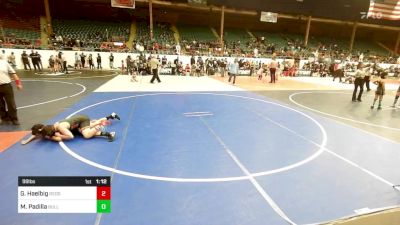 98 lbs Semifinal - Gunner Haelbig, Redskins WC vs Mason Padilla, Bulldog Jr WC