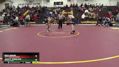 175 lbs Cons. Semi - Emmitt Sherlock, Gilman School vs Nick Singer, Faith Christian Academy