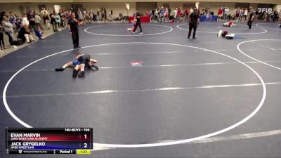 106 lbs Round 2 - Evan Marvin, JARO Wrestling Academy vs Jack Grygelko, APEX WRESTLING