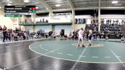 133 lbs Semifinal - Anthony Sagaris, Lake Erie vs Jak Keller, Grand Valley State