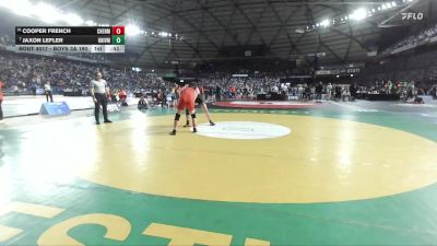 Boys 3A 190 lbs Cons. Semi - Jaxon Lefler, University vs Cooper French, Cheney