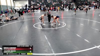 113 lbs Cons. Round 5 - Cooper Edson, Sedgwick County vs Bryce Cormier, Silver Lake Wrestling