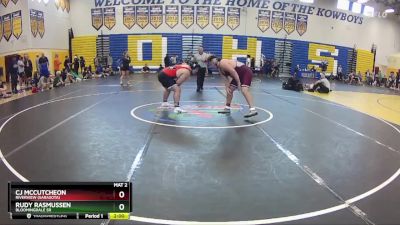 285 lbs Quarterfinal - RUDY RASMUSSEN, Bloomingdale Sr vs CJ McCutcheon, Riverview (Sarasota)