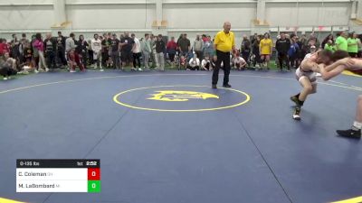 O-135 lbs Consolation - Cole Coleman, OH vs Matthew LaBombard, MI