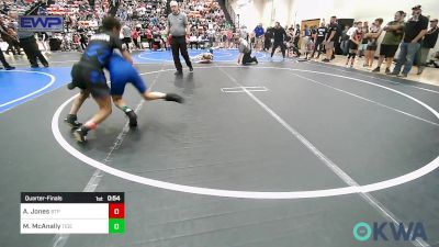 92 lbs Quarterfinal - Aiden Jones, Tulsa Blue T Panthers vs Malaki McAnally, Tiger Trained Wrestling