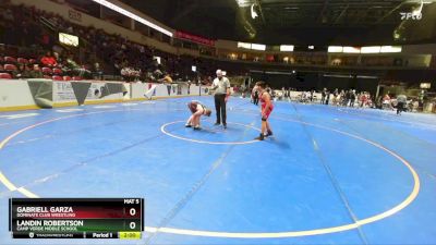 133 lbs Champ. Round 1 - Gabriell Garza, Dominate Club Wrestling vs Landin Robertson, Camp Verde Middle School