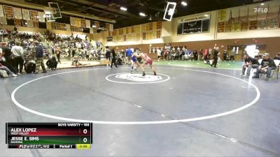 165 lbs Cons. Round 3 - Jesse E. Sims, Ramona vs Alex Lopez, West Valley