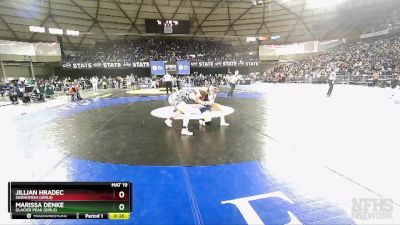 Girls 3A/4A 155 3rd Place Match - Jillian Hradec, Snohomish (Girls) vs Marissa Denke, Glacier Peak (Girls)