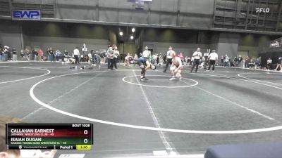 130 lbs Quarterfinal - Isaiah Dugan, Kansas Young Guns Wrestling Cl vs Callahan Earnest, Jayhawk Wrestling Club