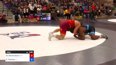 125 kg Quarterfinal - Wyatt Hendrickson, Air Force Regional Training Center vs Demertius Thomas, Pittsburgh Wrestling Club