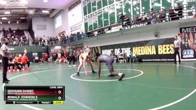 150 lbs Cons. Semi - Giovanni Duniec, Padua Franciscan (Parma) vs Ronald Johnson II, Chaminade Julienne (Dayton)