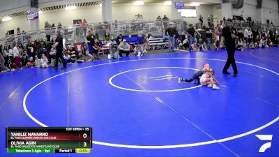 35 lbs Round 1 - Olivia Agin, El Paso Wildcats Wrestling Club vs Yaniliz Navarro, El Paso Supers Wrestling Club