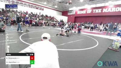 80 lbs Quarterfinal - Kavan Sizemore, Mannford Pirate Youth Wrestling vs Harding Hamilton, Cowboy Wrestling Club