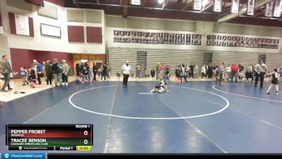 54-62 lbs Round 1 - Tracee Benson, Cougars Wrestling Club vs Pepper Probst, Wasatch