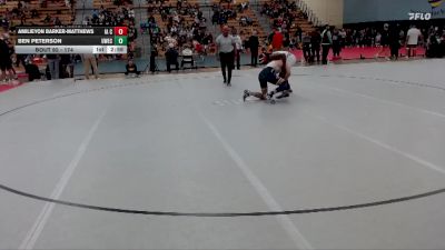 174 lbs Champ. Round 1 - Ben Peterson, UW-Eau Claire vs Amilieyon Barker-Matthews, Iowa Central Community College