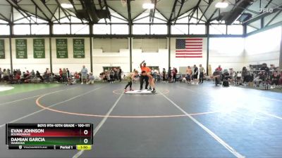 100-111 lbs Quarterfinal - Evan Johnson, Bourbonnais vs Damian Garcia, Wardogs