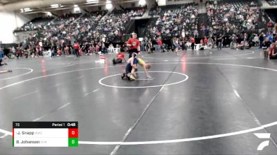 73 lbs Semifinal - Jhett Snapp, Wray Wrestling Club vs Beckett Johansen, St.Paul Youth Wrestling