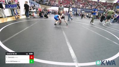 52 lbs Consi Of 16 #2 - Tobias Daniels, Checotah Matcats vs Osiris Alfaro-Williams, OKC Saints Wrestling