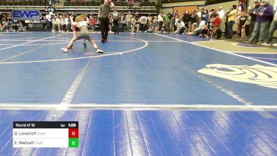 67 lbs Round Of 16 - Gunner Leverich, Cushing vs Eli Metcalf, Choctaw Ironman Youth Wrestling