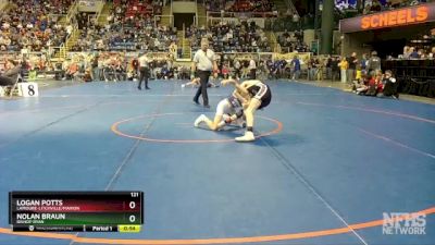 121 lbs Cons. Round 2 - Logan Potts, LaMoure-Litchville/Marion vs Nolan Braun, Bishop Ryan