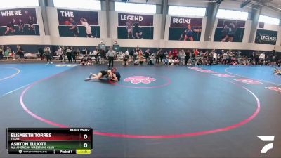 132 lbs Cons. Round 2 - Ashton Elliott, All American Wrestling Club vs Elisabeth Torres, Texas