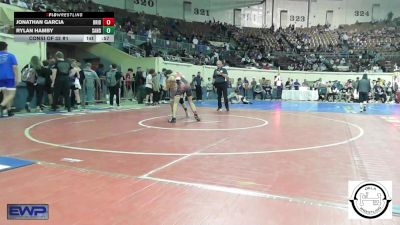 120 lbs Consi Of 32 #1 - Jonathan Garcia, Bridge Creek Wrestling vs Rylan Hamby, Sand Springs Jr High