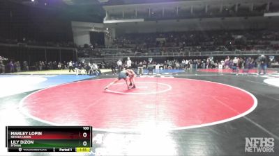 100 lbs Quarterfinal - Marley Lopin, Nevada Union vs Lily Dizon, Pitman