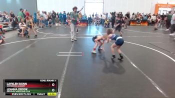 55 lbs Cons. Round 3 - Layklen Dunn, NoWorries Academy vs Leanna Drook, Grizzlies Wrestling Club