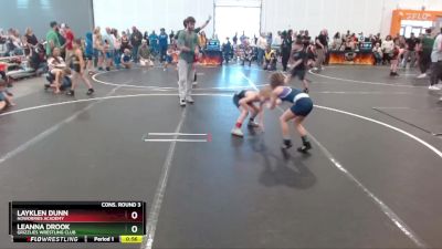 55 lbs Cons. Round 3 - Layklen Dunn, NoWorries Academy vs Leanna Drook, Grizzlies Wrestling Club