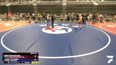 92 lbs Quarterfinal - Brayton Boylen, Top Of The Rock Wrestling Club vs Joses Villalba, Pinedale Pummelers