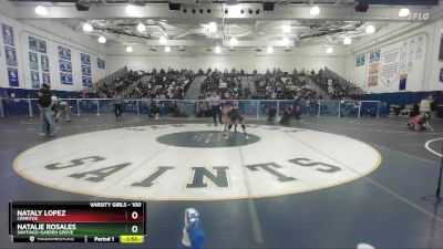 100 lbs Champ. Round 3 - Nataly Lopez, Cerritos vs Natalie Rosales, Santiago-Garden Grove