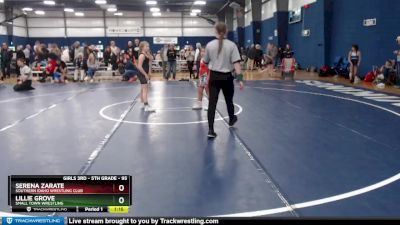 95 lbs Round 4 - Serena Zarate, Southern Idaho Wrestling Club vs Lillie Grove, Small Town Wrestling