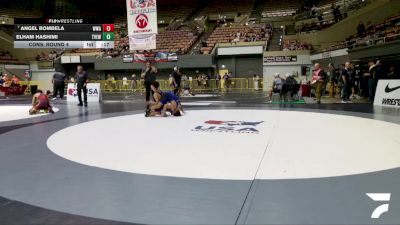 Cadet Boys Lower - 113 lbs Cons. Round 4 - Elham Hashimi, Tri Valley Elite Wrestling Club vs Angel Bombela, Wright Wrestling Academy