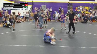 80 lbs 1st Place Match - Thomas Jones, Fort Stewart Wrestling Club vs Blaze Murray, SWA