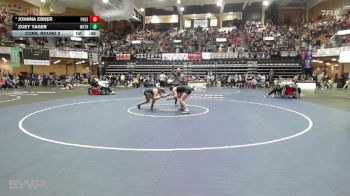 155 lbs Cons. Round 2 - Zoey Yager, Whitewater Remington HS vs Johnna Ebner, Phillipsburg HS