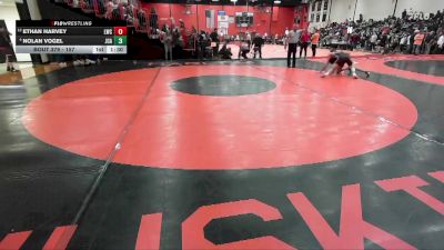 157 lbs Champ. Round 3 - Ethan Harvey, New Lenox (LINCOLN-WAY CENTRAL) vs Nolan Vogel, JOLIET (CATHOLIC Academy)