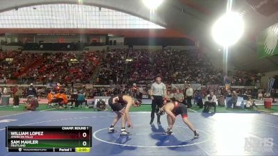 3A 182 lbs Champ. Round 1 - William Lopez, American Falls vs Sam Mahler, Fruitland