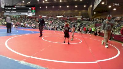 60 lbs Quarterfinal - Abel Horne, Springdale Youth Wrestling Club vs Judge Crye, Panther Youth Wrestling-CPR