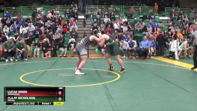 285 lbs Quarterfinal - Clilff Nicholson, Medina vs Lucas Ward, Springboro